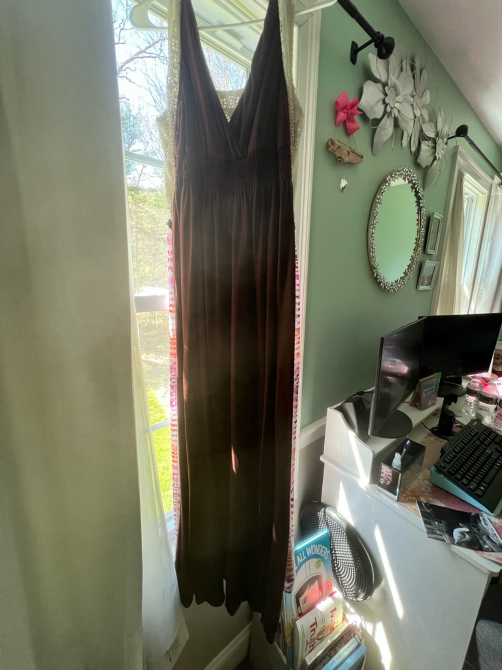 Freestyle Brown V-Neck Maxi Dress